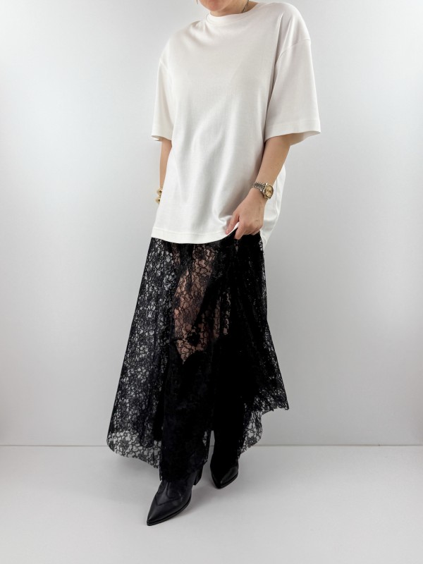 Siyah dantel maxi etek