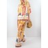 Speacial print sateen shirt pants set