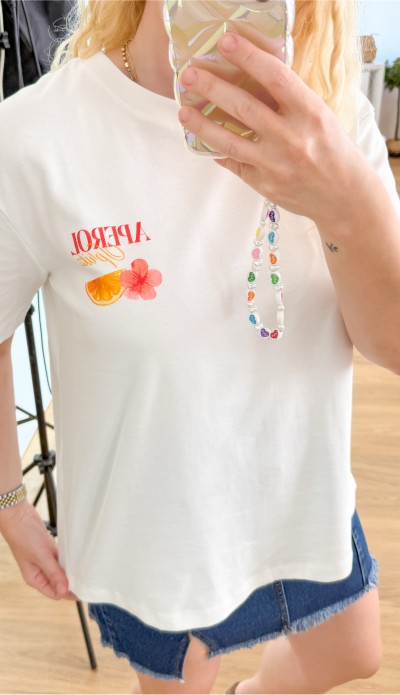 Aperol baskılı premium kumaş tişört