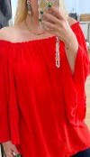 Off shoulder red blouse