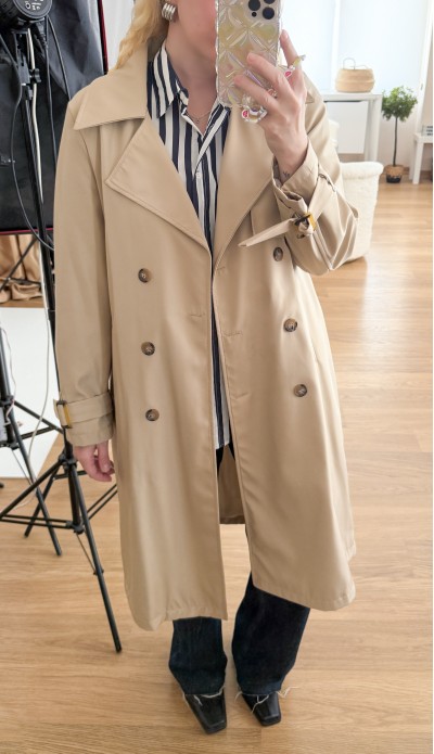 Rahat kalıp klasik trençkot