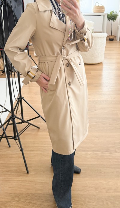 Rahat kalıp klasik trençkot