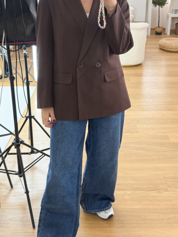 Acı kahve blazer ceket