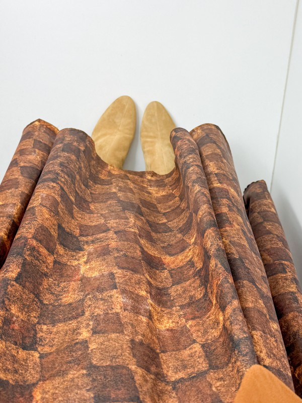 Kareli saten maxi etek