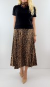 Leopar desen pliseli etek