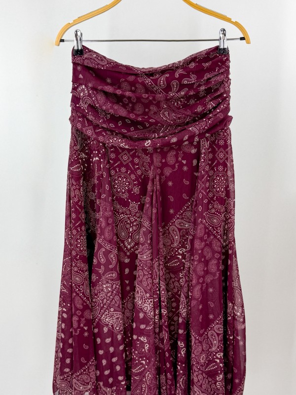 Paisley desen maxi şifon etek