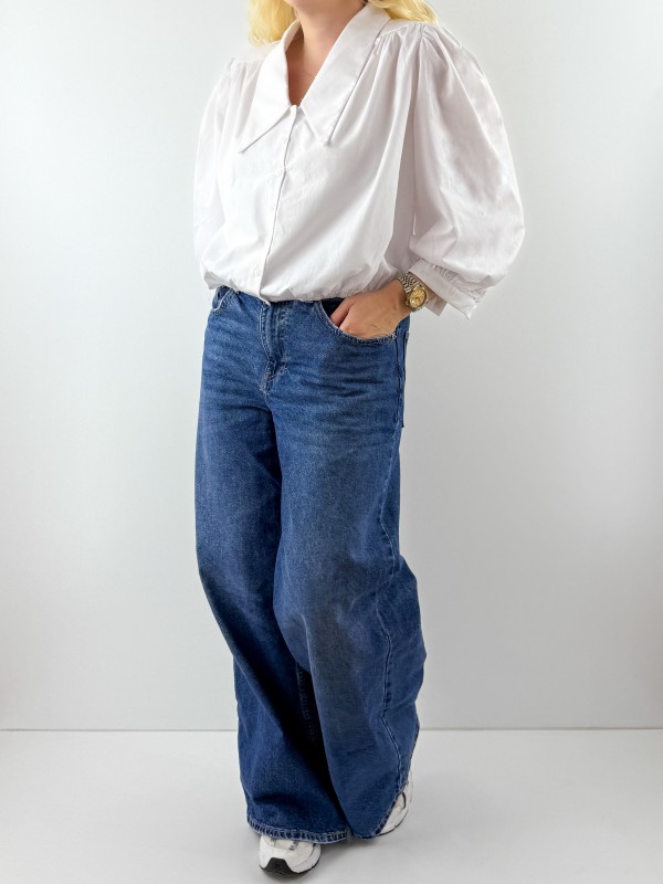 Collar detailed white shirt