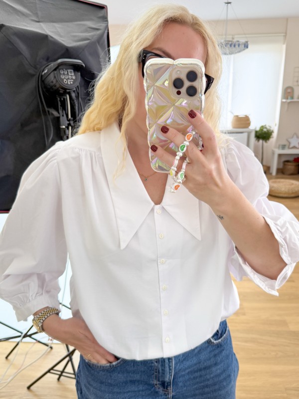 Collar detailed white shirt