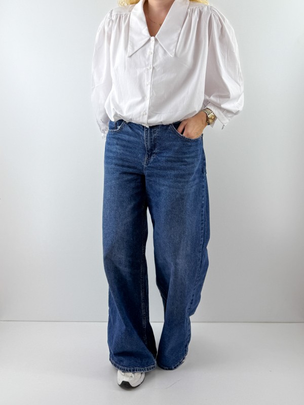 Collar detailed white shirt