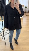 Black oversize poplin shirt
