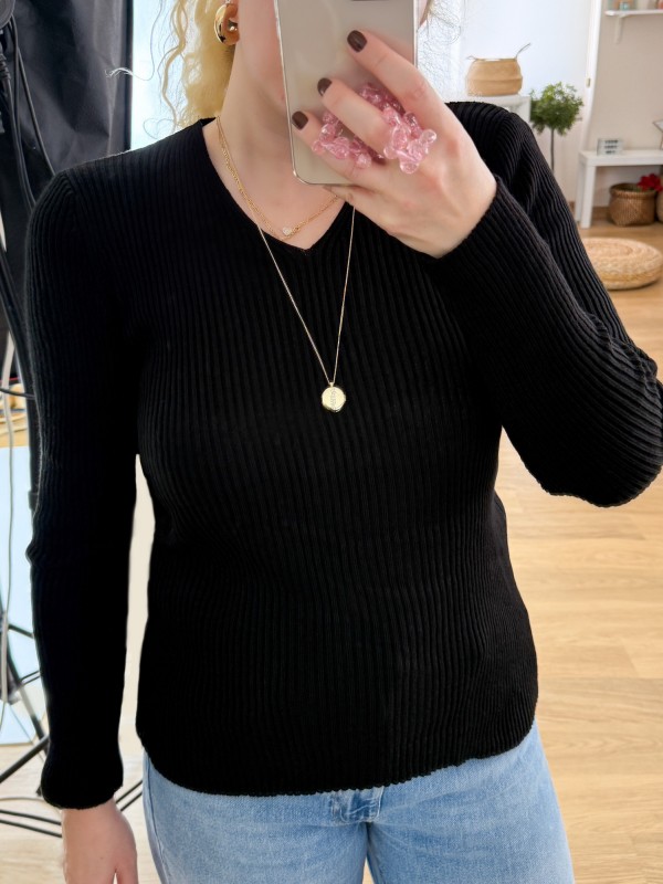 Siyah V yaka basic kazak