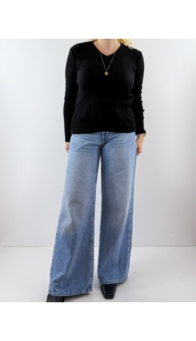 Siyah V yaka basic kazak