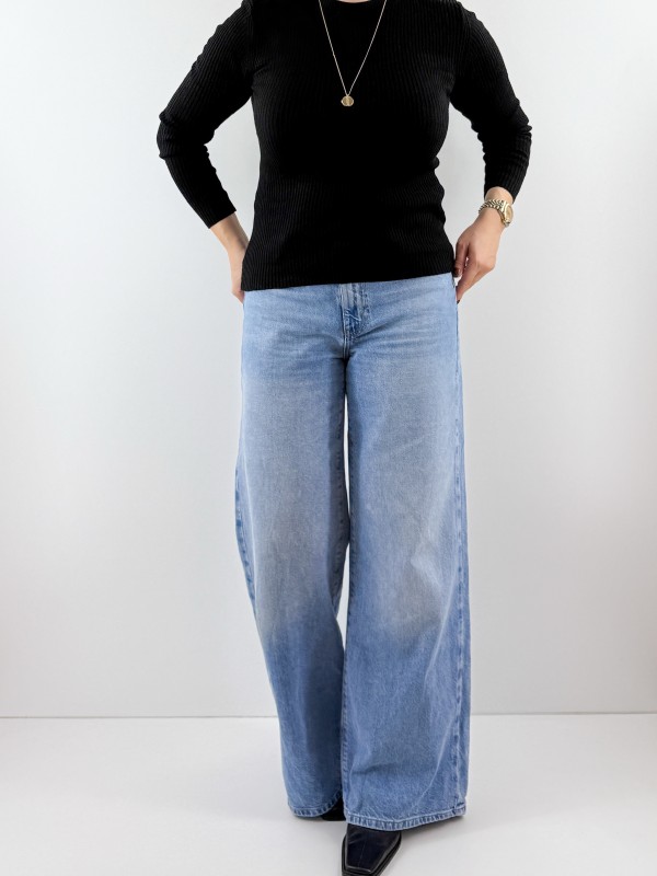 Siyah bisiklet yaka basic kazak