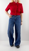 Kırmızı crop blazer ceket