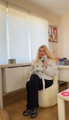 Puantiye desenli kemerli ceket