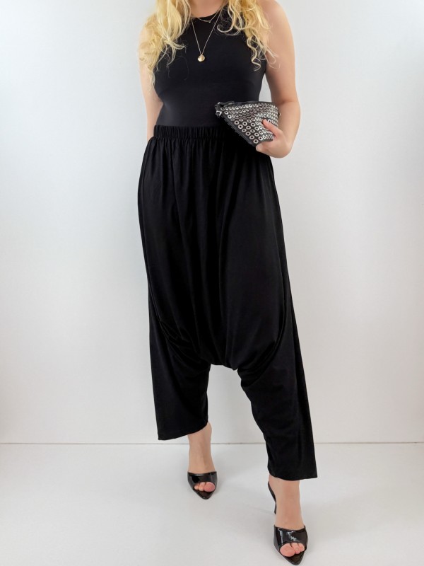 Siyah tasarım şalvar pantolon