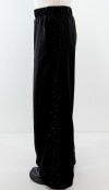 Black side stone detailed pants
