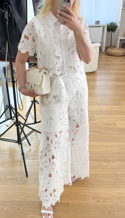 White shirt pants set