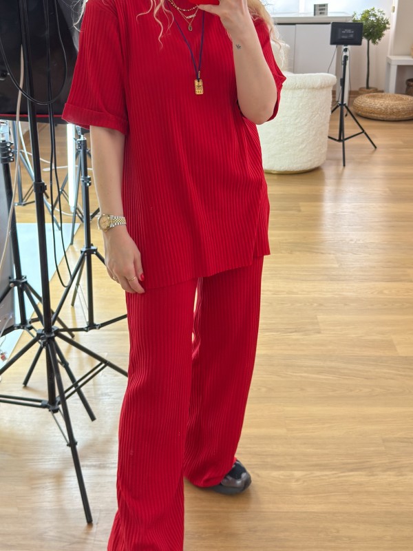 Kaşkorse bluz pantolon takım