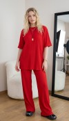 Kaşkorse bluz pantolon takım