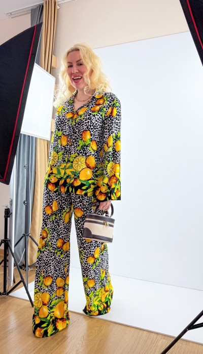 Lemon printed shirt pants set