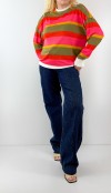 Renkli çizgili sweatshirt
