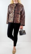 Leopar desen kapitone ceket