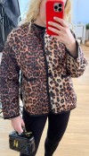 Leopar desen kapitone ceket