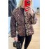 Leopar desen kapitone ceket