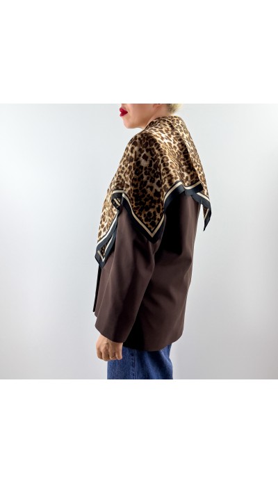 Leopar desen saten fular