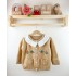 Embroidery detailed brown baby girl cardigan