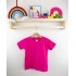 Fuşya kısa kollu pamuklu bebek tişört