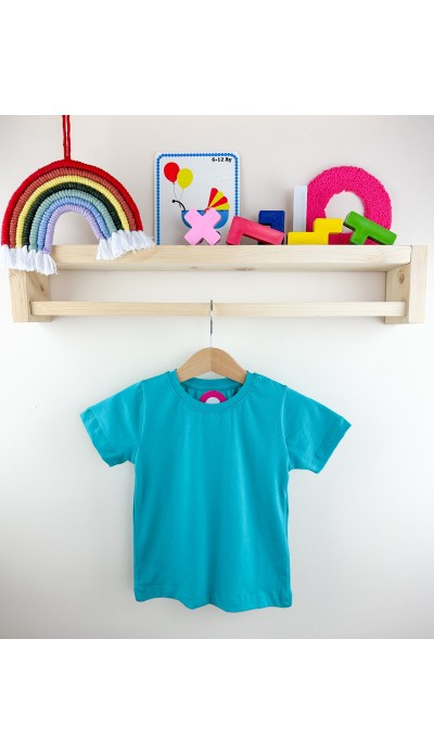 Petrol yeşili kısa kollu pamuklu bebek tişört