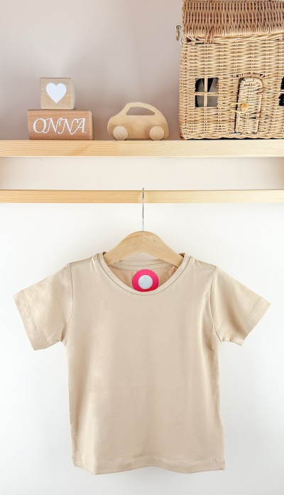Sütlü kahve kısa kollu pamuklu bebek tişört
