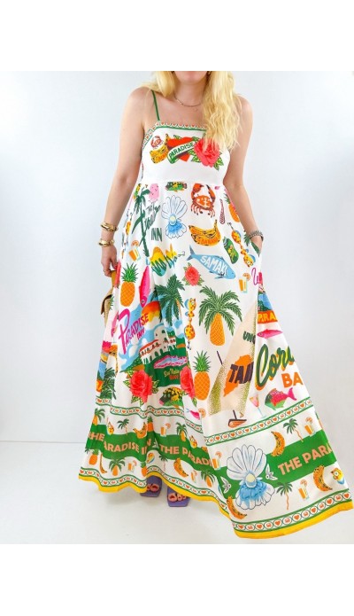 Özel baskı maxi şifon elbise Özel baskı maxi şifon elbise