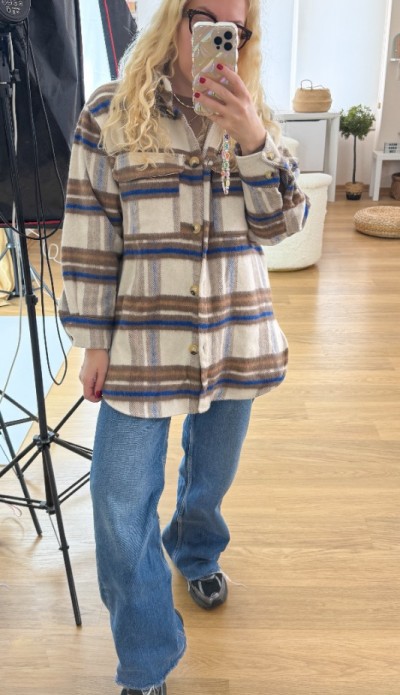 Checked shirt jacket