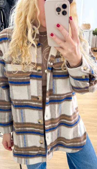 Checked shirt jacket