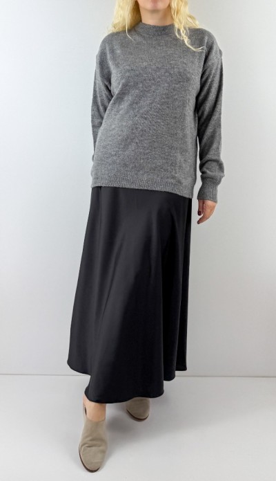 Gri bisiklet yaka yünlü kazak