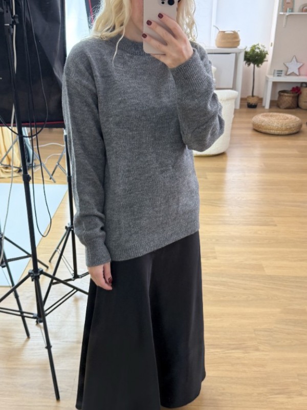 Gray knit sweater
