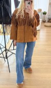 Brown suede fringed jacket