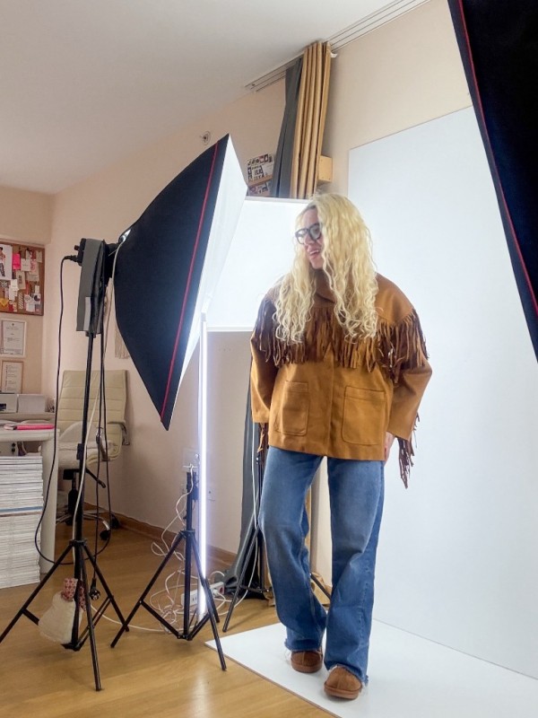 Brown suede fringed jacket