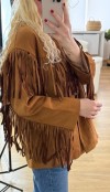 Brown suede fringed jacket