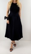 Black midi pleated skirt