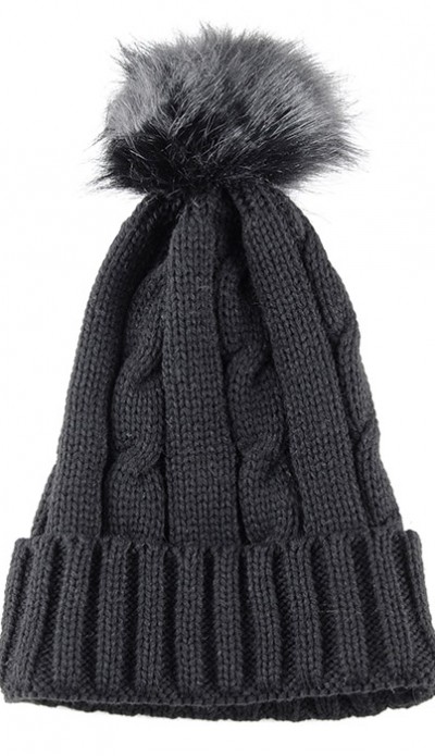 Kürklü yün bere siyah