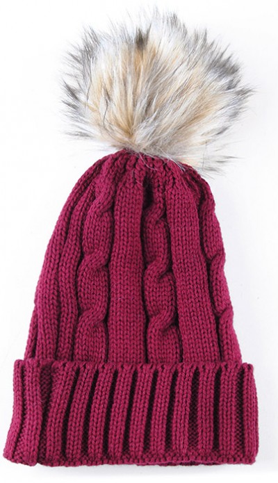 Kürklü yün bere bordo