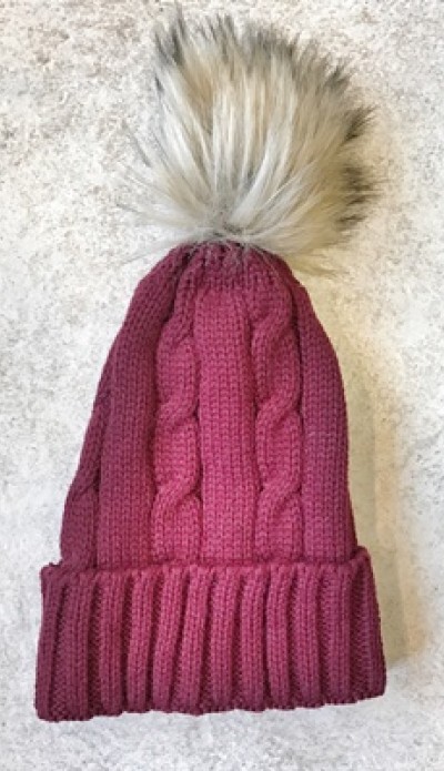 Kürklü yün bere bordo Kürklü yün bere bordo