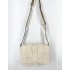 Krem rengi örgü detaylı çanta