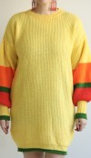 Yellow knit midi dress