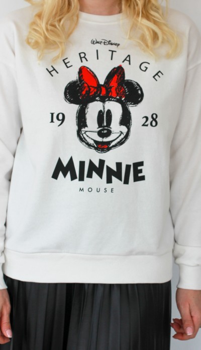 Karakter baskılı beyaz sweatshirt