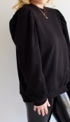 Shoulders frilled black sweatshirt